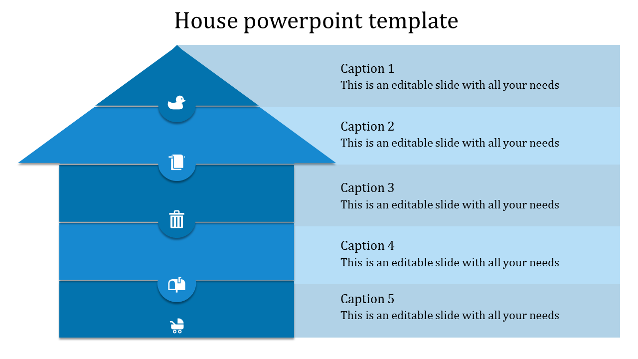 house powerpoint template-blue